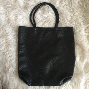 Leather tote bag